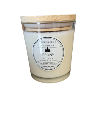 Peony glitter candle